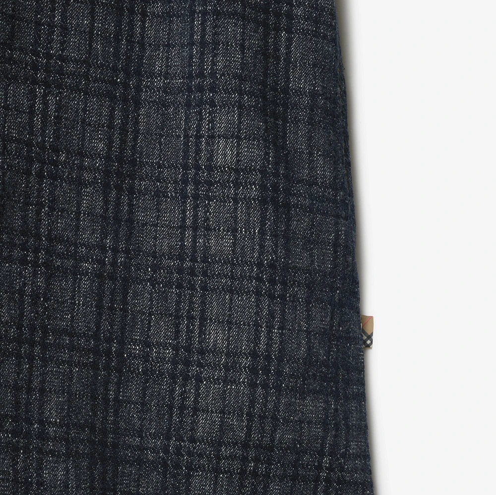 Check Denim Dress in Indigo - Women, Cotton | Burberry® Official