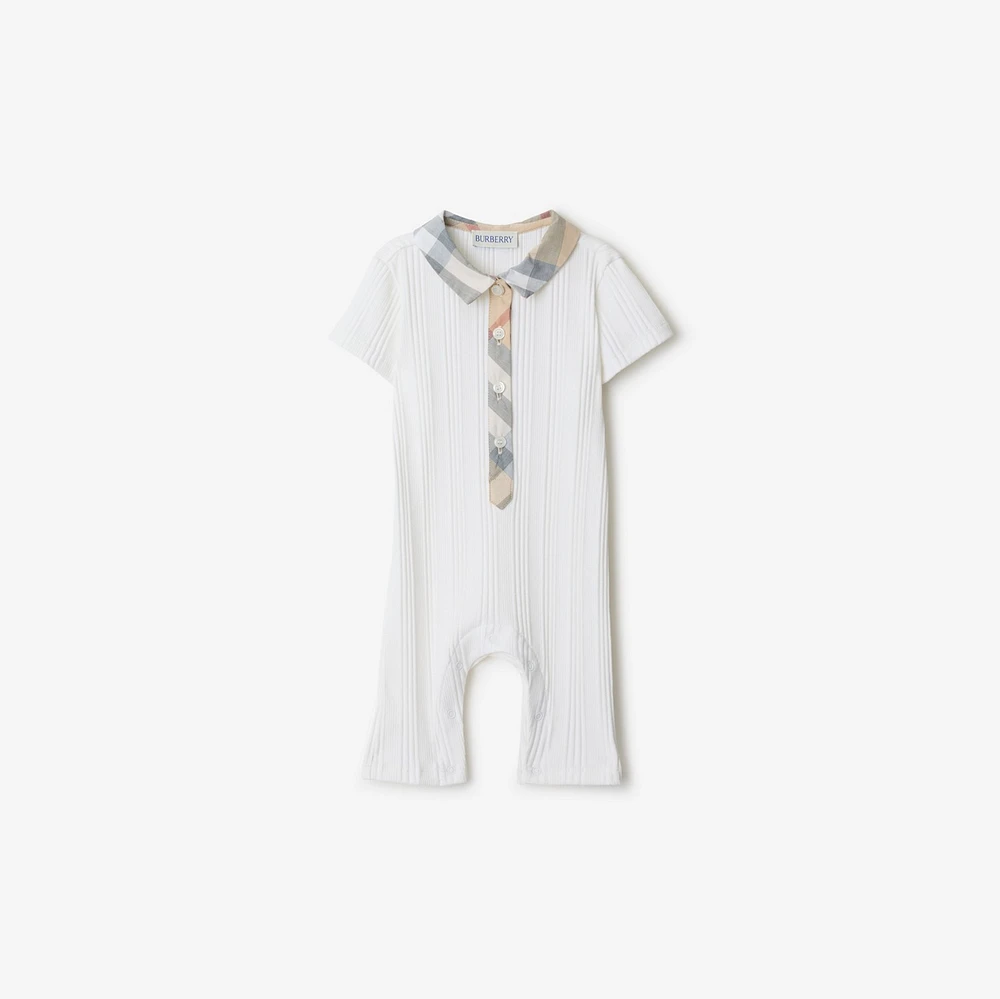 Stretch Cotton Playsuit in White - Children | Burberry® Official