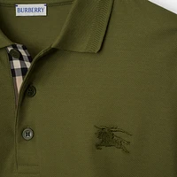Long-sleeve Cotton Polo Shirt in Olive - Men | Burberry® Official