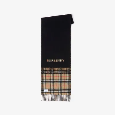 Reversible Check Cashmere Scarf in Archive beige/black | Burberry® Official