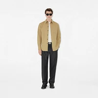 Relaxed Fit Gabardine Overshirt in Hamper beige - Men | Burberry® Official