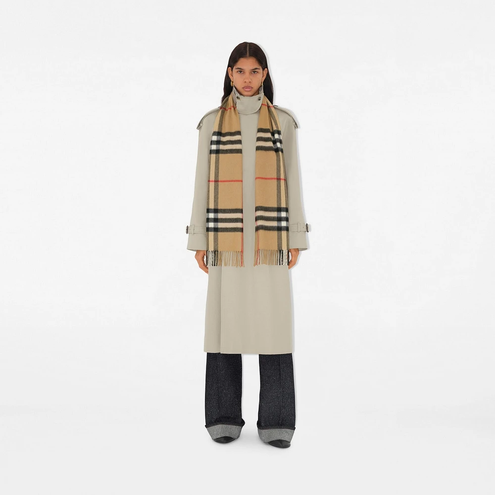 Check Cashmere Scarf in Archive beige | Burberry® Official