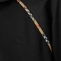 Check Trim Cotton Blend Zip Hoodie in Black - Women | Burberry® Official