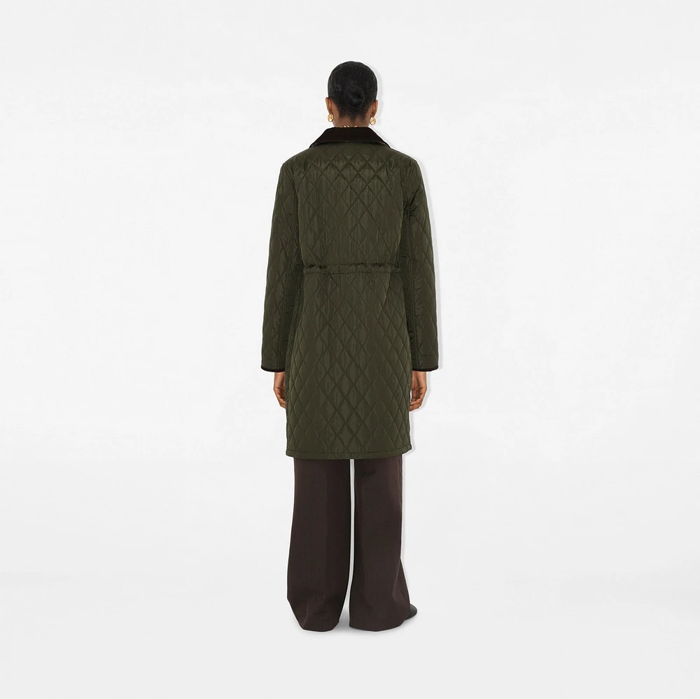 Mid-length Quilted Nylon Car Coat in Shale - Women | Burberry® Official