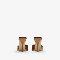 Leather Cabana Mules in Chestnut - Women | Burberry® Official