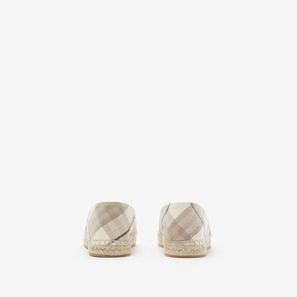 Check Mews Espadrilles​ in Cotton - Women, Linen | Burberry® Official