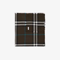 Wide Check Wool Scarf in Snug | Burberry® Official