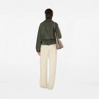 Satin Hooded Trench Jacket in Shale - Women | Burberry® Official