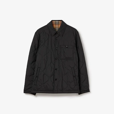 Reversible Thermoregulated Overshirt in Black - Men | Burberry® Official