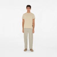 Check Label Cotton T-shirt in Nutmeg - Men | Burberry® Official