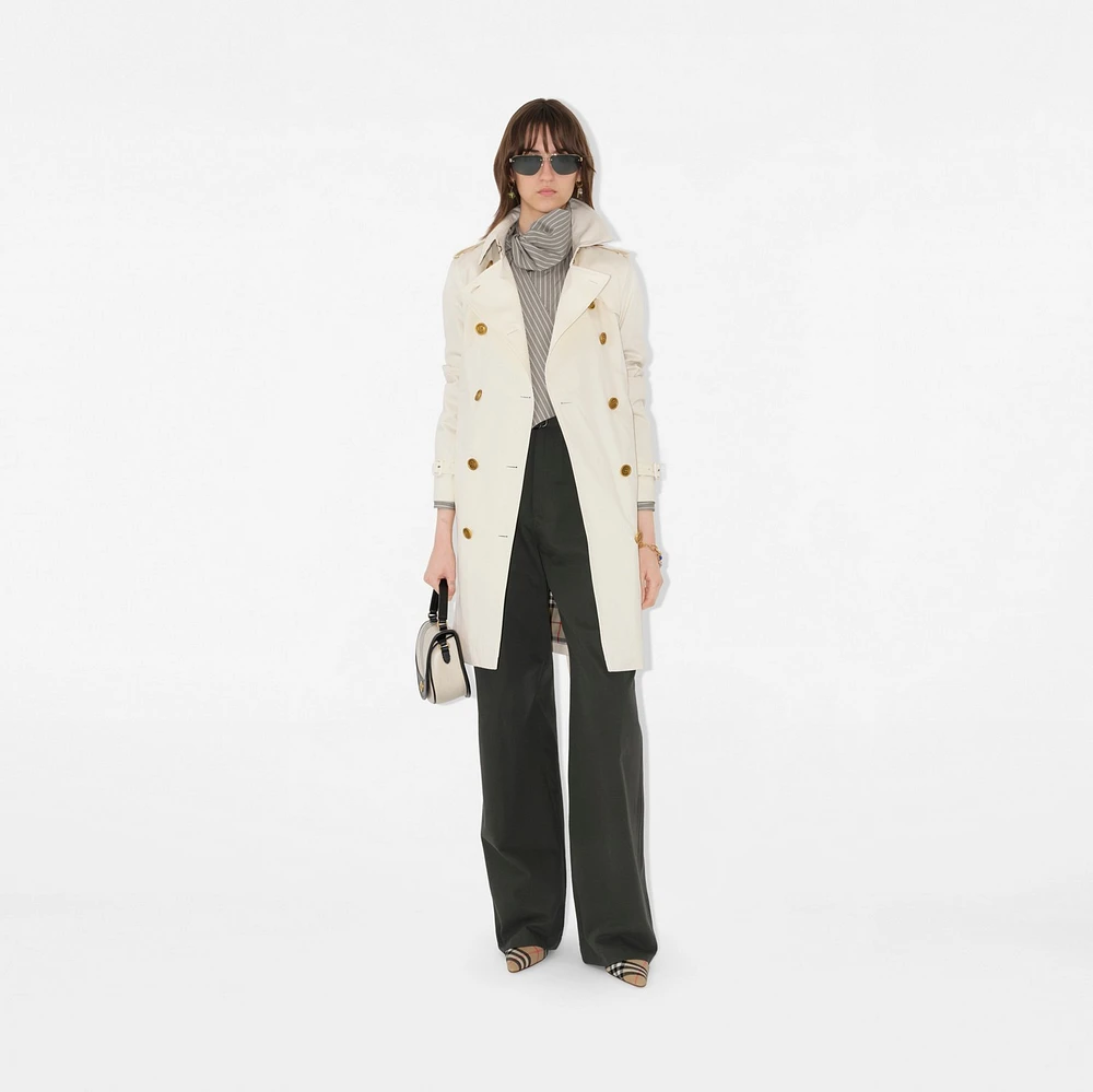 Mid-length Gabardine Kensington Trench Coat in Cotton - Women, Cotton | Burberry® Official