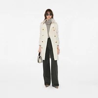 Mid-length Gabardine Kensington Trench Coat in Cotton - Women, Cotton | Burberry® Official