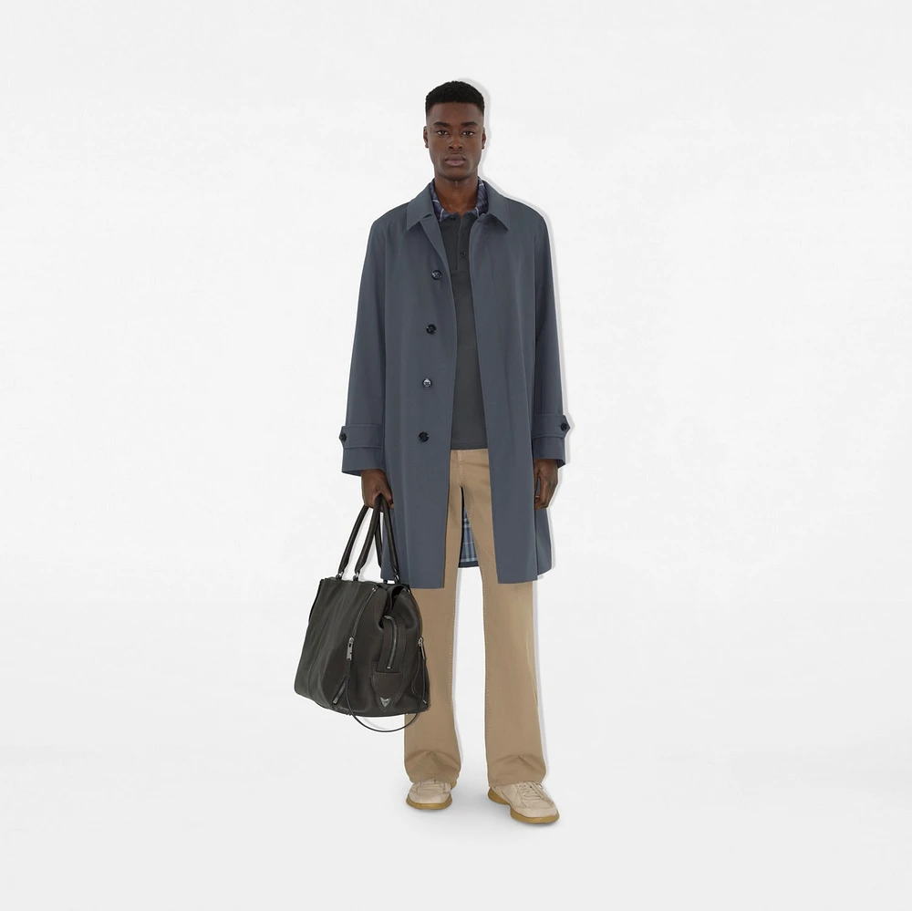 Check Collar Cotton Polo Shirt in Magnet - Men | Burberry® Official