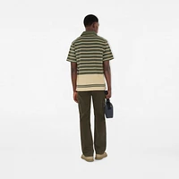 Striped Cotton Polo Shirt in Yew green - Men | Burberry® Official