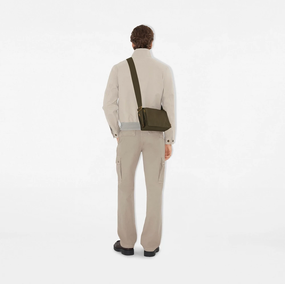 Trench Crossbody Bag in Military - Men, Cotton Gabardine | Burberry® Official