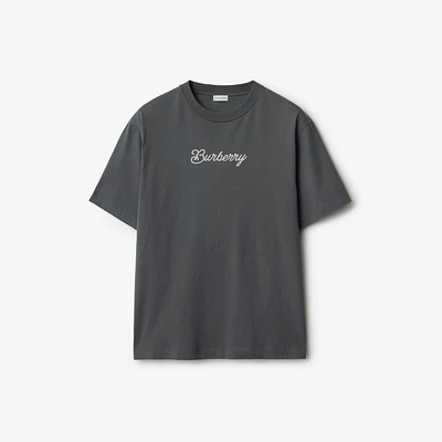 Surfer Knight Cotton T-shirt in Magnet - Men | Burberry® Official