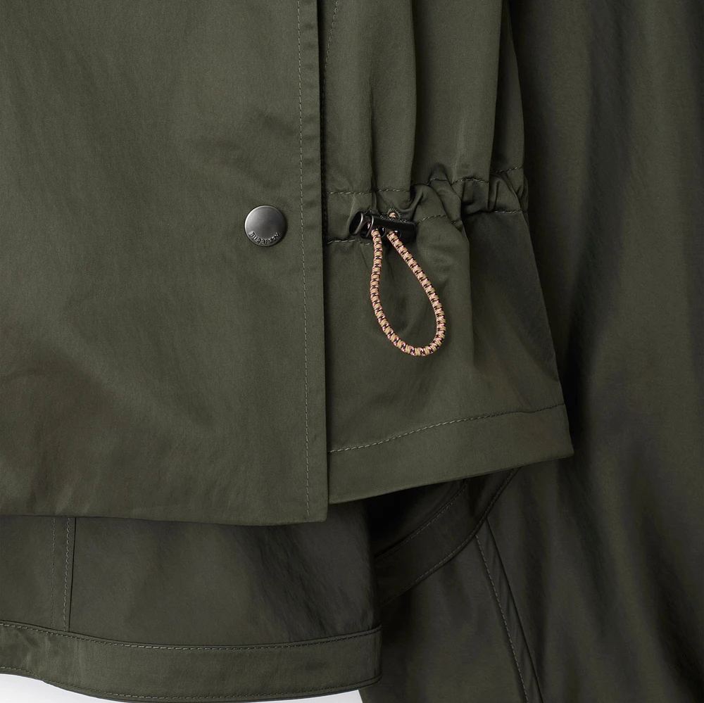 Satin Hooded Trench Jacket in Shale - Women | Burberry® Official