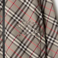 Cropped Reversible Check Jacket in Mauve grey - Women, Nylon | Burberry® Official