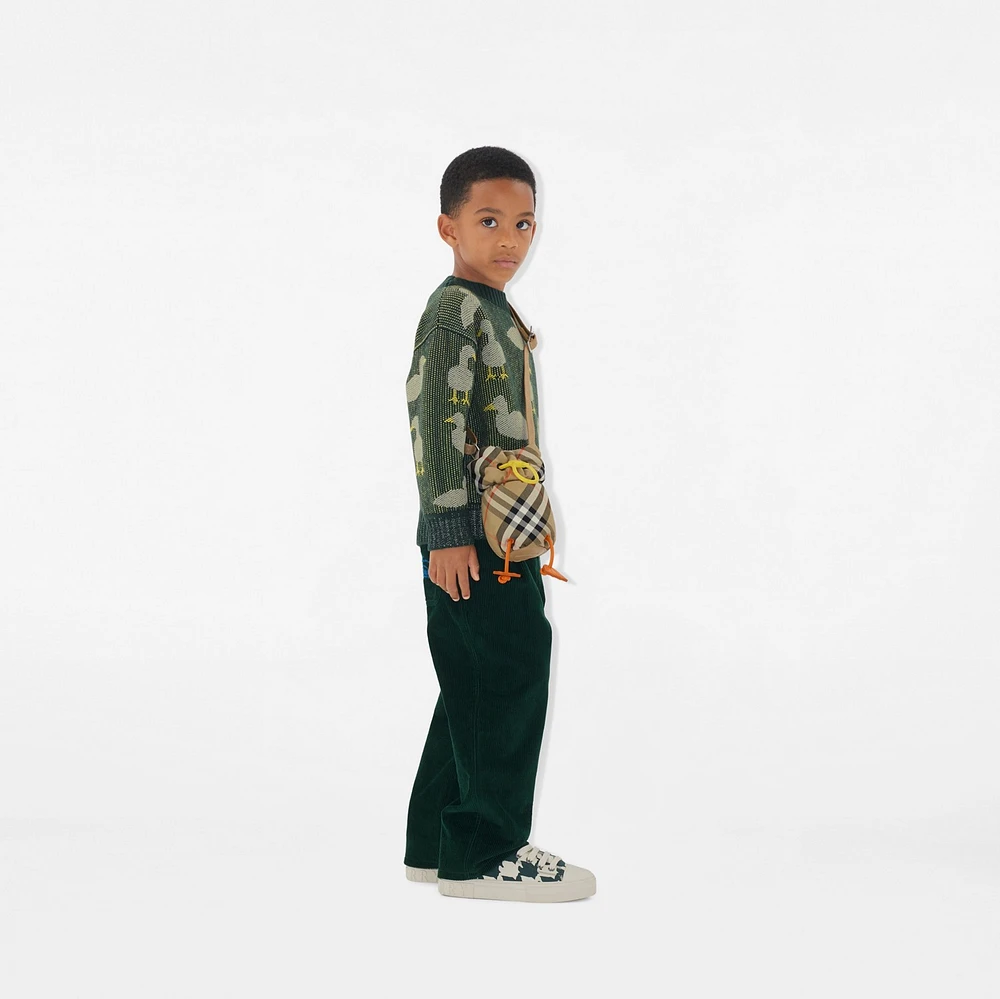 Duck Check Nylon Bottle Holder in Sand - Children | Burberry® Official