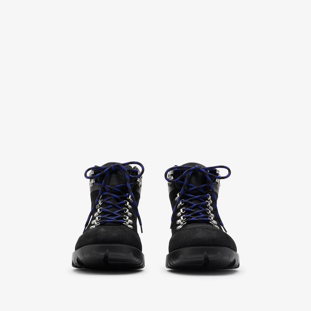 Suede Moor Hiking Boots​ in Black - Men | Burberry® Official