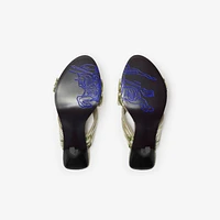 Check Mesh Cabana Maille Mules in Skylark - Women | Burberry® Official