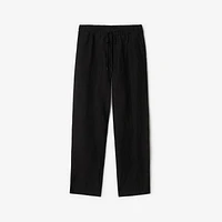Linen Trousers in Black - Men | Burberry® Official