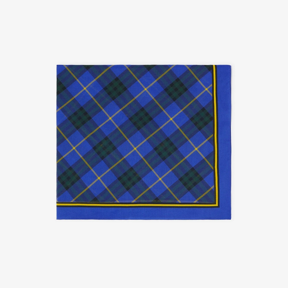Check Cotton Scarf in Bright navy | Burberry® Official
