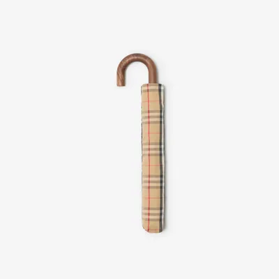 Check Folding Umbrella in Archive beige | Burberry® Official