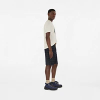 Check Denim Shorts in Indigo blue - Men | Burberry® Official