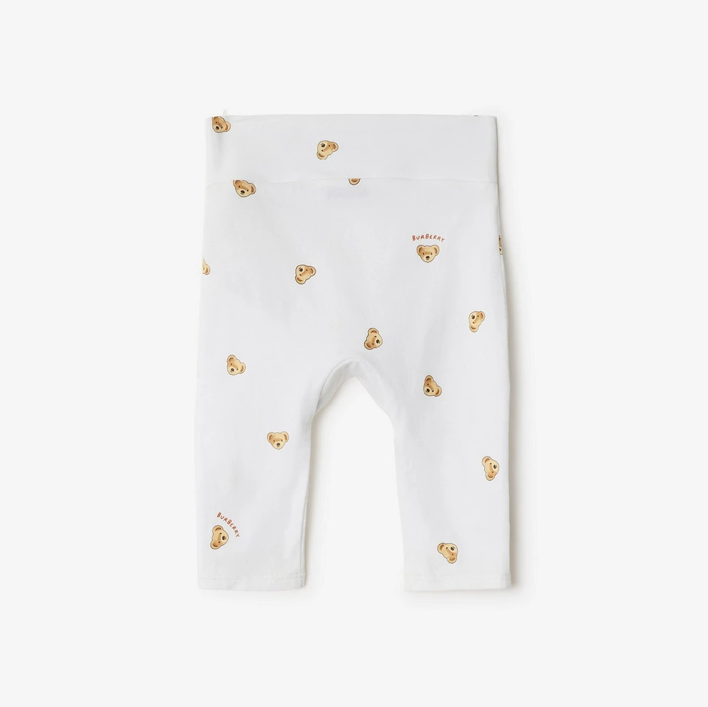 Thomas Bear Stretch Cotton Two-piece Baby Gift Set in White - Children | Burberry® Official