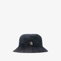 Check Denim Bucket Hat in Indigo - Men | Burberry® Official