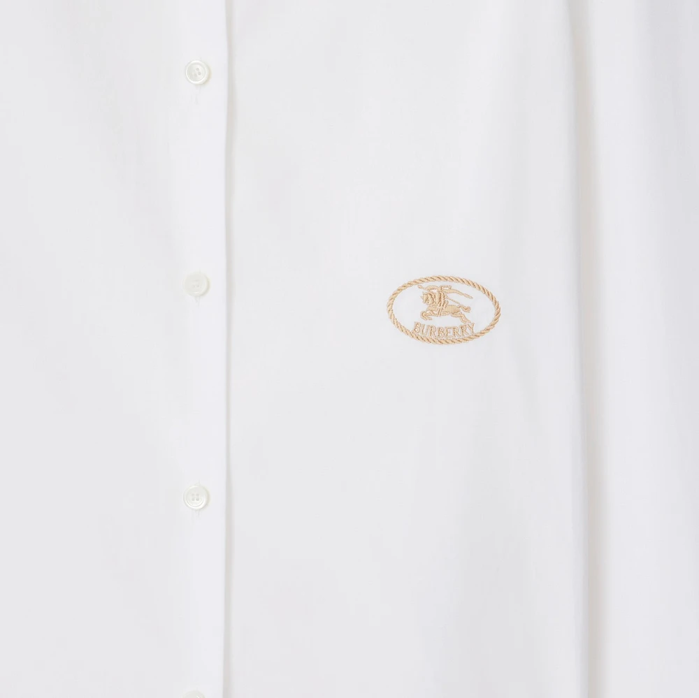 Slim Fit Cotton Poplin Shirt in White - Women | Burberry® Official