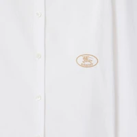 Slim Fit Cotton Poplin Shirt in White - Women | Burberry® Official