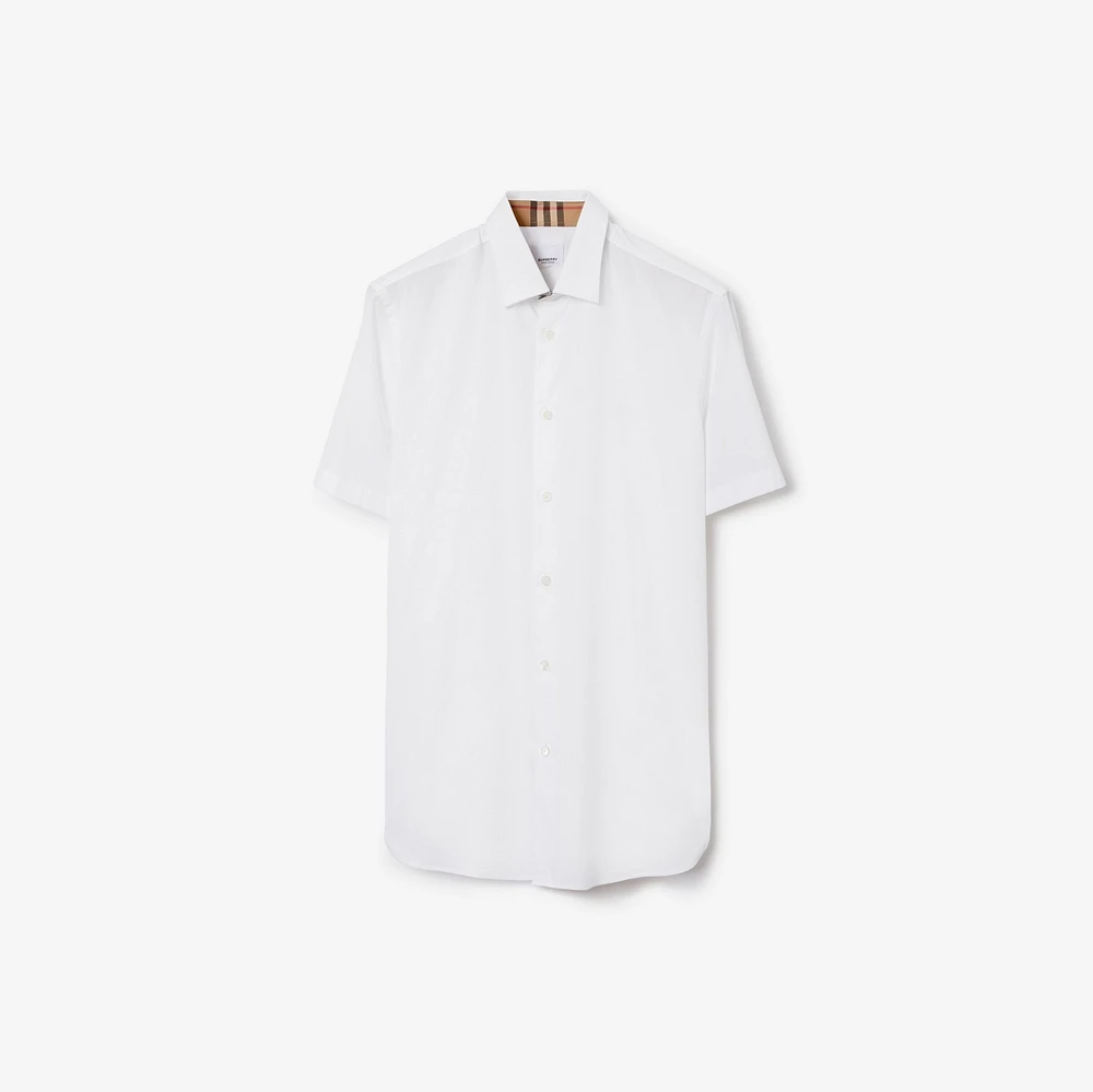 Stretch Cotton Shirt in White - Men | Burberry® Official