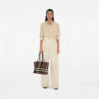 Medium Check Tote in Dark birch brown - Women | Burberry® Official