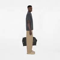 Check Collar Cotton Polo Shirt in Magnet - Men | Burberry® Official