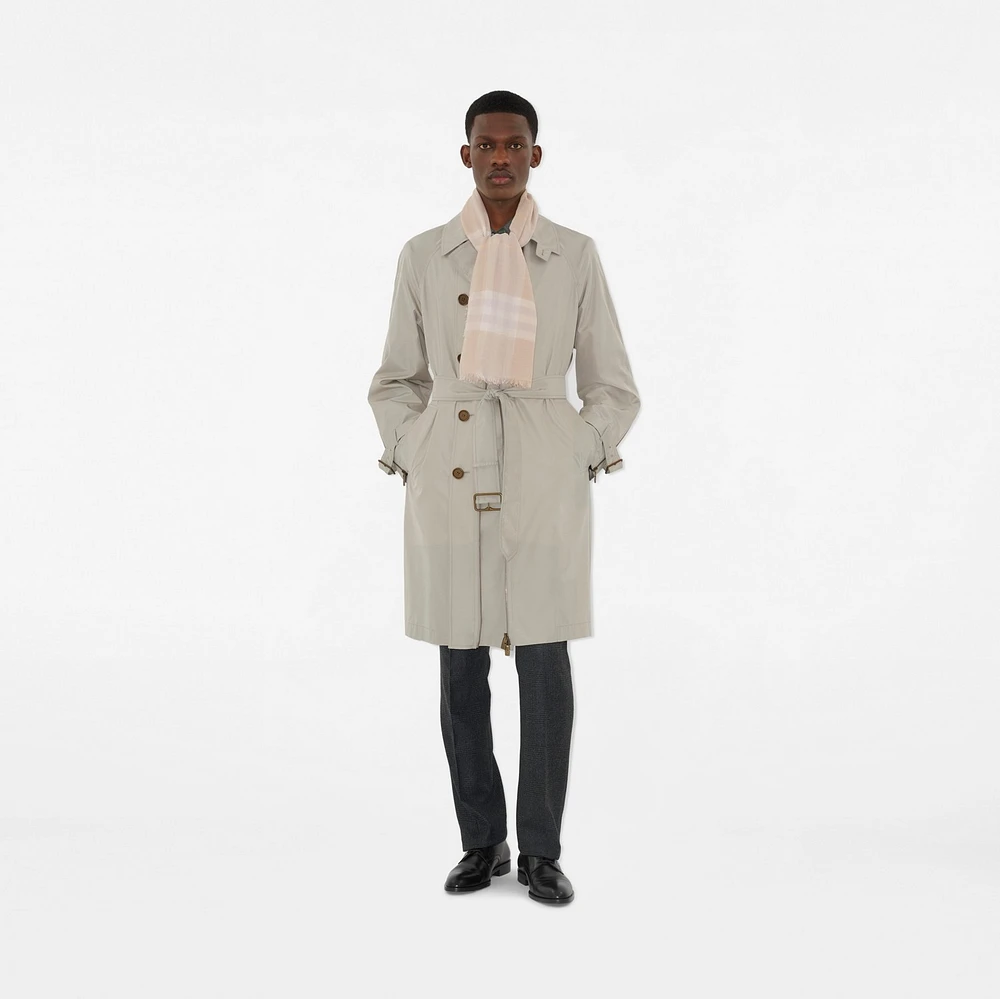 Wide Check Wool Scarf in Smoke | Burberry® Official