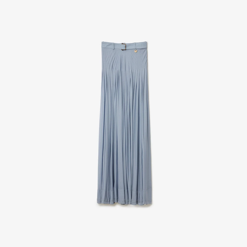 Pleated Crepe Jersey Maxi Skirt in Gale - Women | Burberry® Official