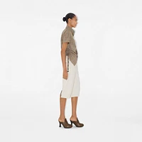 Slim Fit Check Cotton Shirt in Nut - Women | Burberry® Official