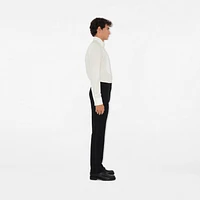 Slim Fit Cotton Silk Tuxedo Shirt in Natural white - Men | Burberry® Official