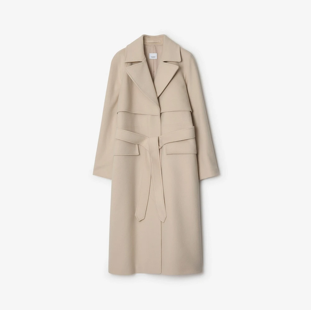 Long Wool Cashmere Trench Coat in Taupe - Women | Burberry® Official