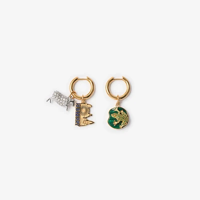 Charm Hoop Earrings​ in Gold/multicolour - Women | Burberry® Official