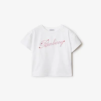 Laces Logo Cotton T-shirt in White | Burberry® Official