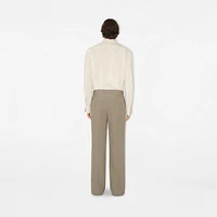 Silk Tailored Trousers in Crater - Men | Burberry® Official