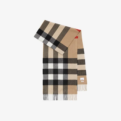 Check Cashmere Scarf in Archive beige | Burberry® Official