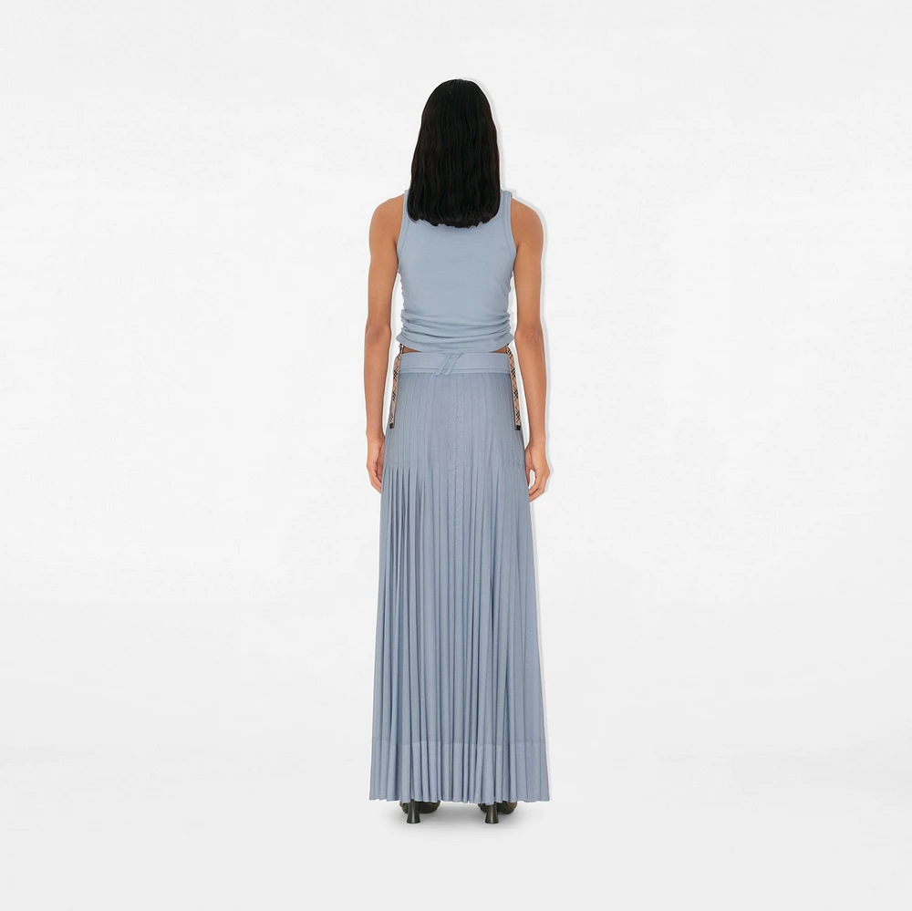 Pleated Crepe Jersey Maxi Skirt in Gale - Women | Burberry® Official