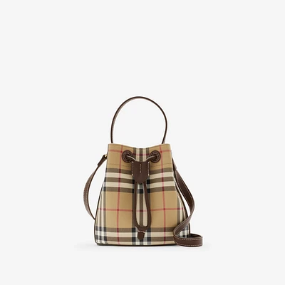 Mini Check Bucket Bag in Archive beige/military - Women | Burberry® Official