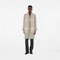 Wide Check Wool Scarf in Smoke | Burberry® Official