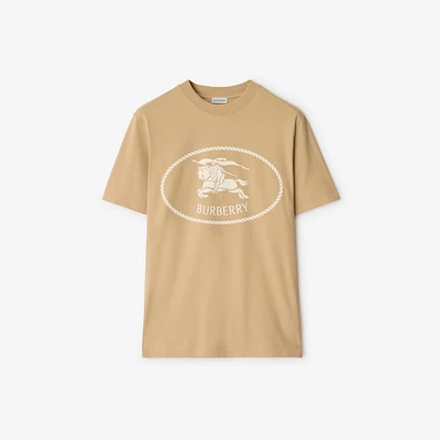 Knight Stamp Cotton T-shirt in Flax beige - Men | Burberry® Official