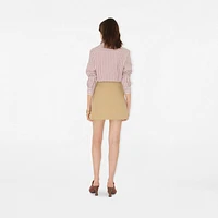 Bonded Gabardine Trench Mini Skirt in Flax - Women, Cotton | Burberry® Official
